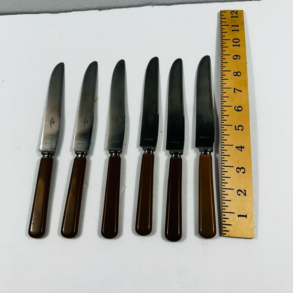 Vntg ALFRED FIELD & CO. PROGRESS Bakelite Handles 6pc KNIFE - Picture 4 of 4